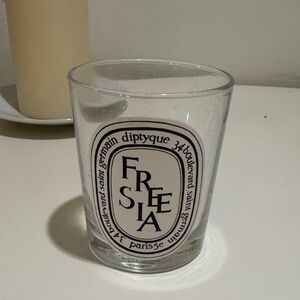 Diptyque Freesia Glass Holder with Black and White Design